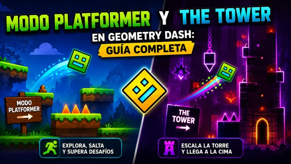 Modo Platformer y The Tower en Geometry Dash